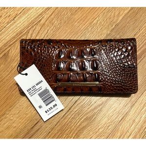 Brahmin Melbourne Crocodile-Embossed Ady Wallet in "Pecan" - New With Tags